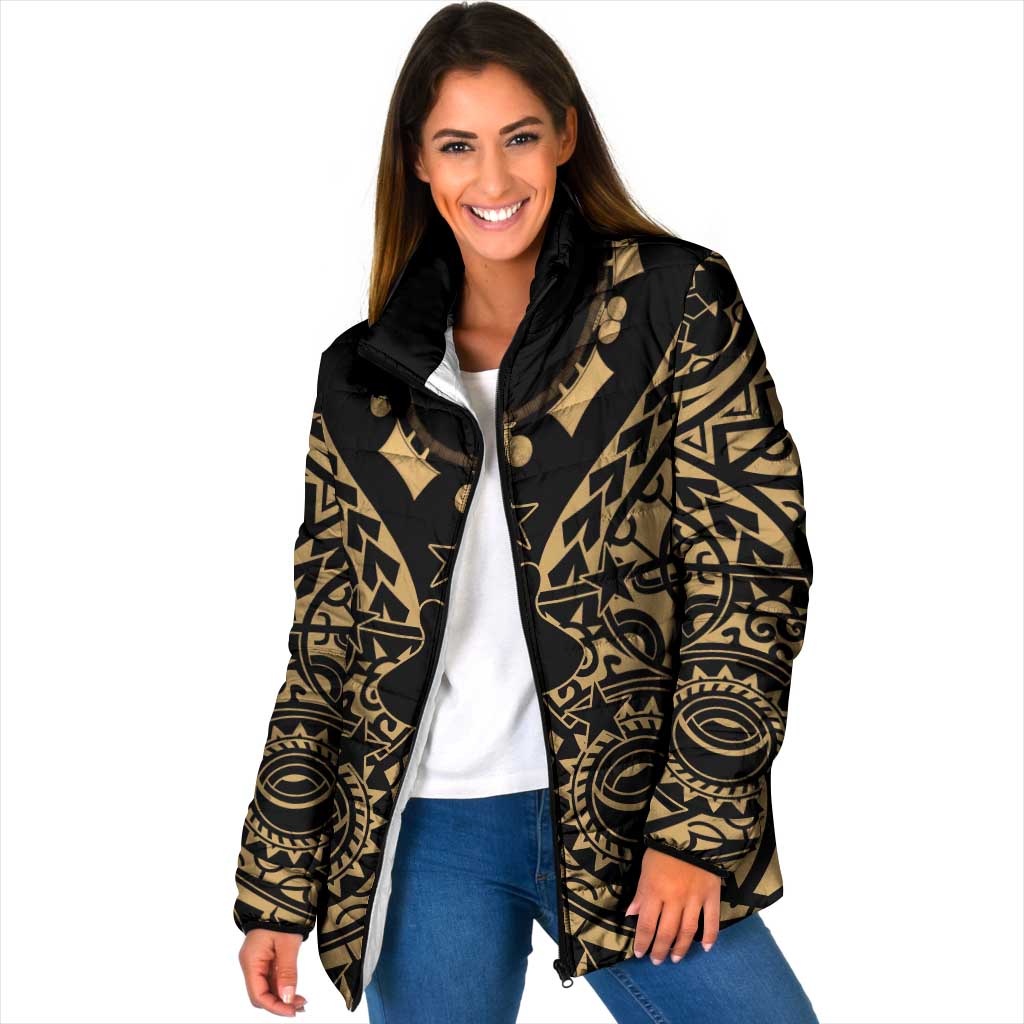 Austral Islands Padded Jacket Tuhaa Pae Penu Stars Necklace Gold LT14 Women Gold - Polynesian Pride