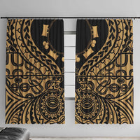 Austral Islands Window Curtain Tuhaa Pae Penu Stars Necklace Gold LT14 With Hooks Gold - Polynesian Pride