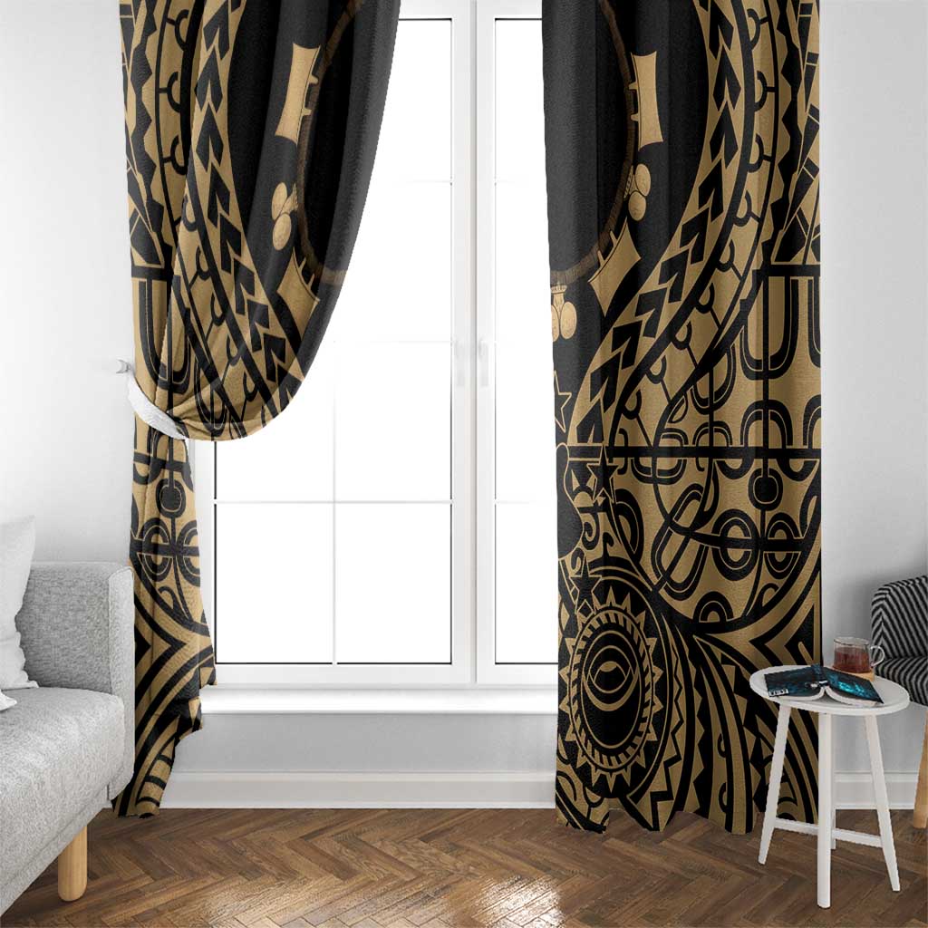 Austral Islands Window Curtain Tuhaa Pae Penu Stars Necklace Gold LT14 - Polynesian Pride