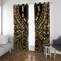 Austral Islands Window Curtain Tuhaa Pae Penu Stars Necklace Gold LT14 With Grommets Gold - Polynesian Pride