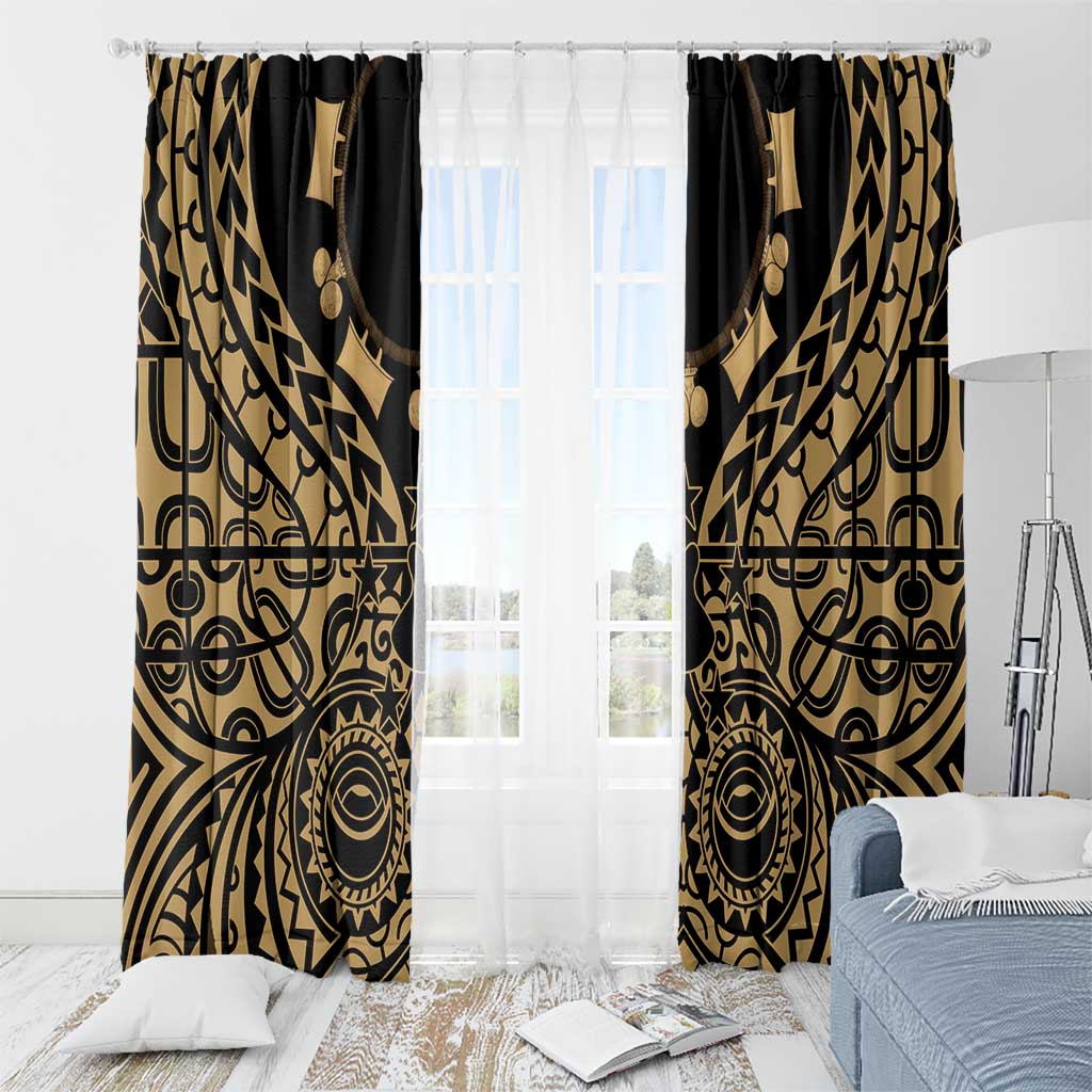 Austral Islands Window Curtain Tuhaa Pae Penu Stars Necklace Gold LT14 - Polynesian Pride