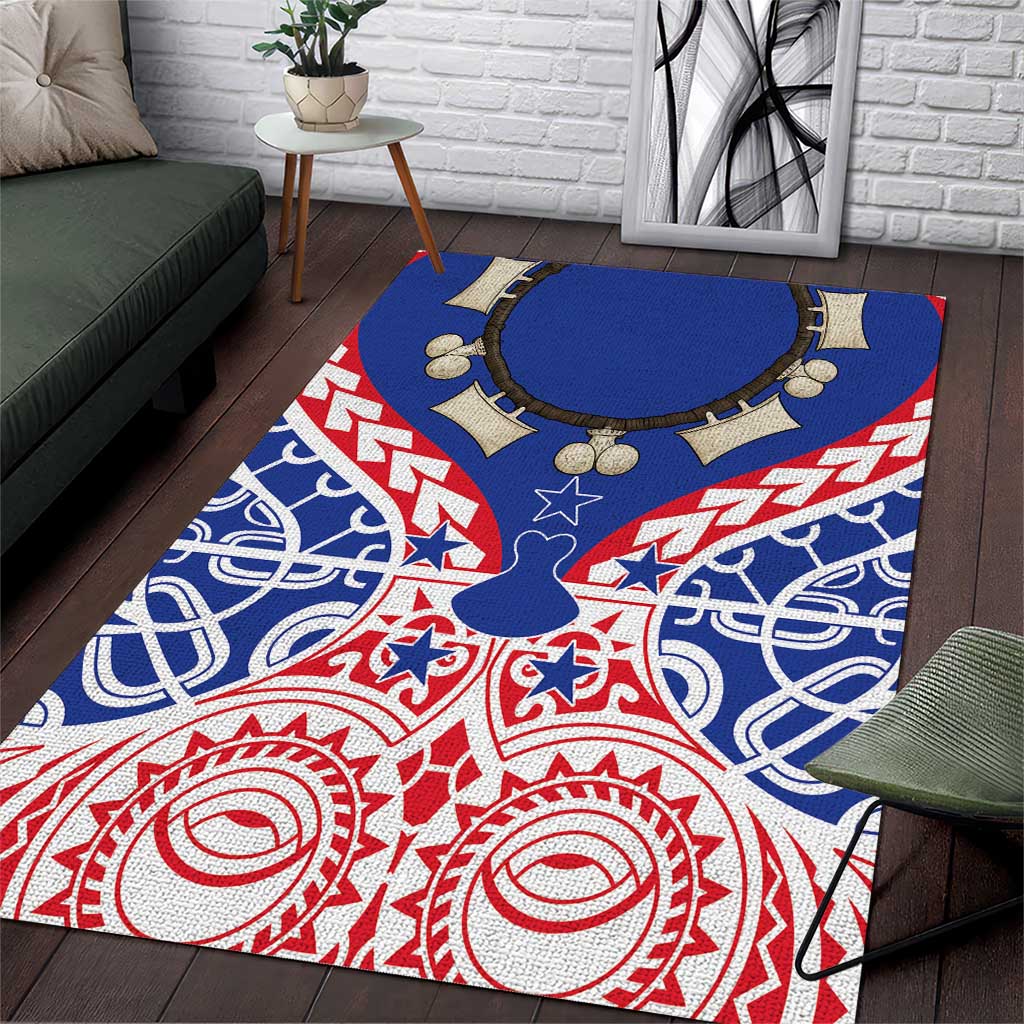 Austral Islands Area Rug Tuhaa Pae Penu Stars Necklace Red LT14 Red - Polynesian Pride