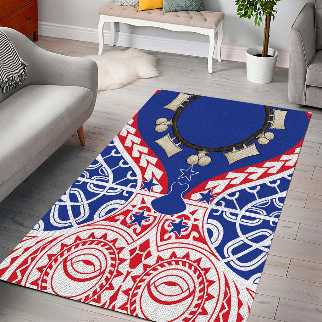 Austral Islands Area Rug Tuhaa Pae Penu Stars Necklace Red LT14 - Polynesian Pride