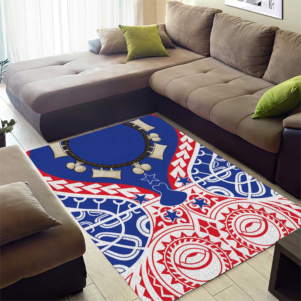 Austral Islands Area Rug Tuhaa Pae Penu Stars Necklace Red LT14 - Polynesian Pride