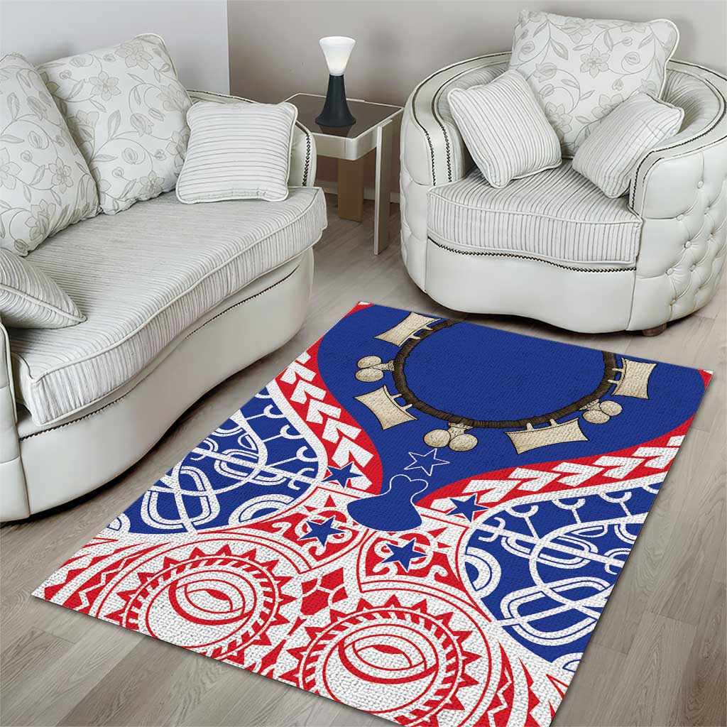Austral Islands Area Rug Tuhaa Pae Penu Stars Necklace Red LT14 - Polynesian Pride
