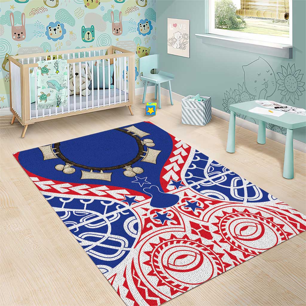 Austral Islands Area Rug Tuhaa Pae Penu Stars Necklace Red LT14 - Polynesian Pride