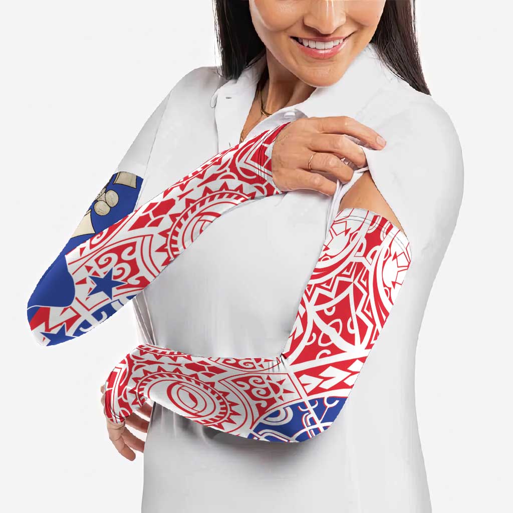 Austral Islands Arm Sleeves Tuhaa Pae Penu Stars Necklace Red LT14 - Polynesian Pride