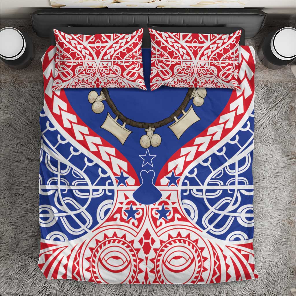 Austral Islands Bedding Set Tuhaa Pae Penu Stars Necklace Red LT14 Red - Polynesian Pride