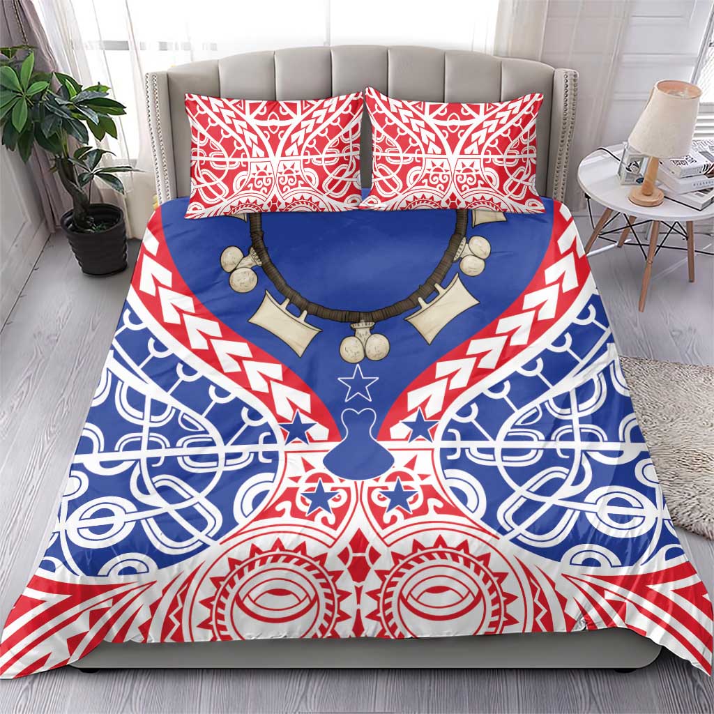 Austral Islands Bedding Set Tuhaa Pae Penu Stars Necklace Red LT14 - Polynesian Pride