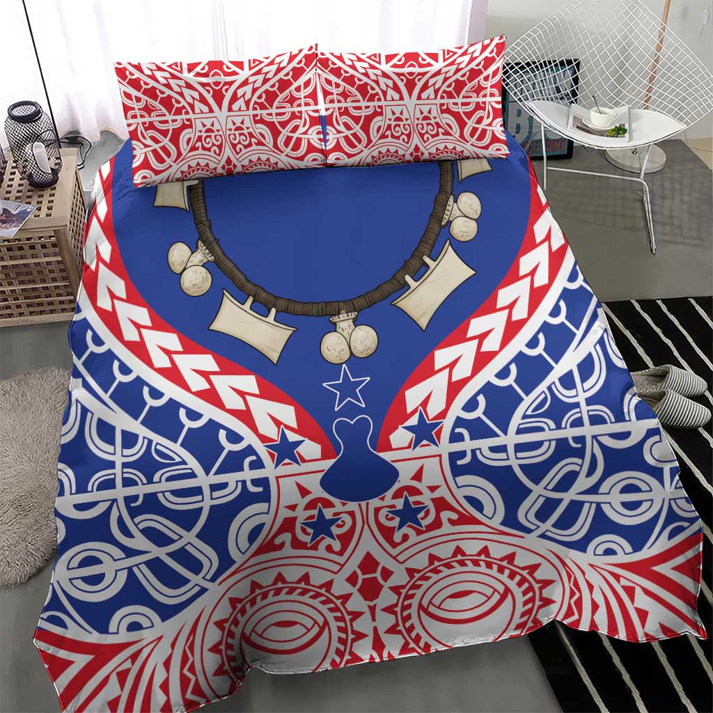 Austral Islands Bedding Set Tuhaa Pae Penu Stars Necklace Red LT14 - Polynesian Pride