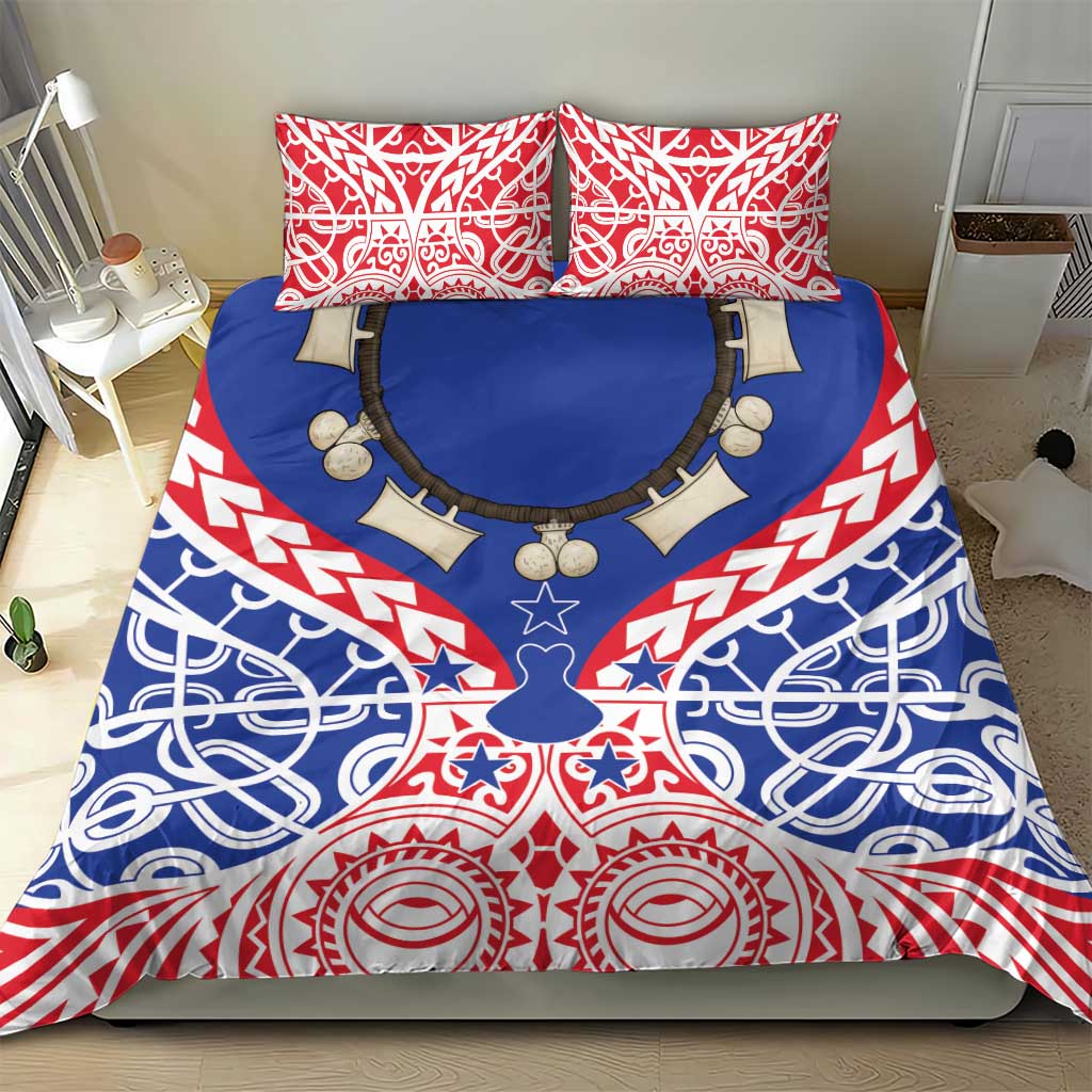 Austral Islands Bedding Set Tuhaa Pae Penu Stars Necklace Red LT14 - Polynesian Pride
