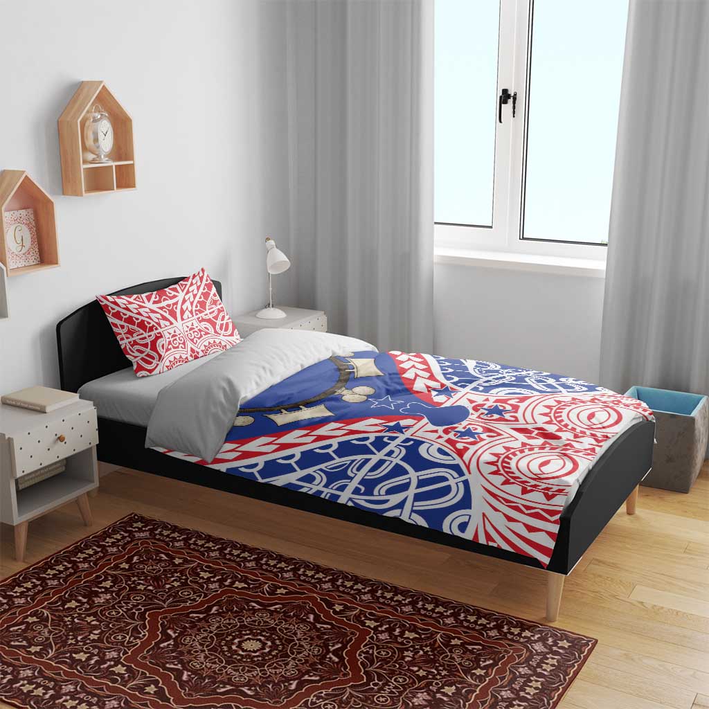 Austral Islands Bedding Set Tuhaa Pae Penu Stars Necklace Red LT14 - Polynesian Pride