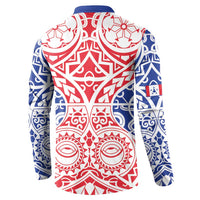 Austral Islands Button Sweatshirt Tuhaa Pae Penu Stars Necklace Red LT14 - Polynesian Pride