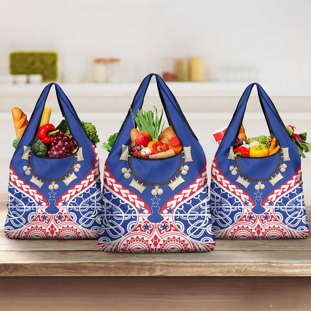 Austral Islands Grocery Bag Tuhaa Pae Penu Stars Necklace Red LT14 3-pack One Size Red - Polynesian Pride