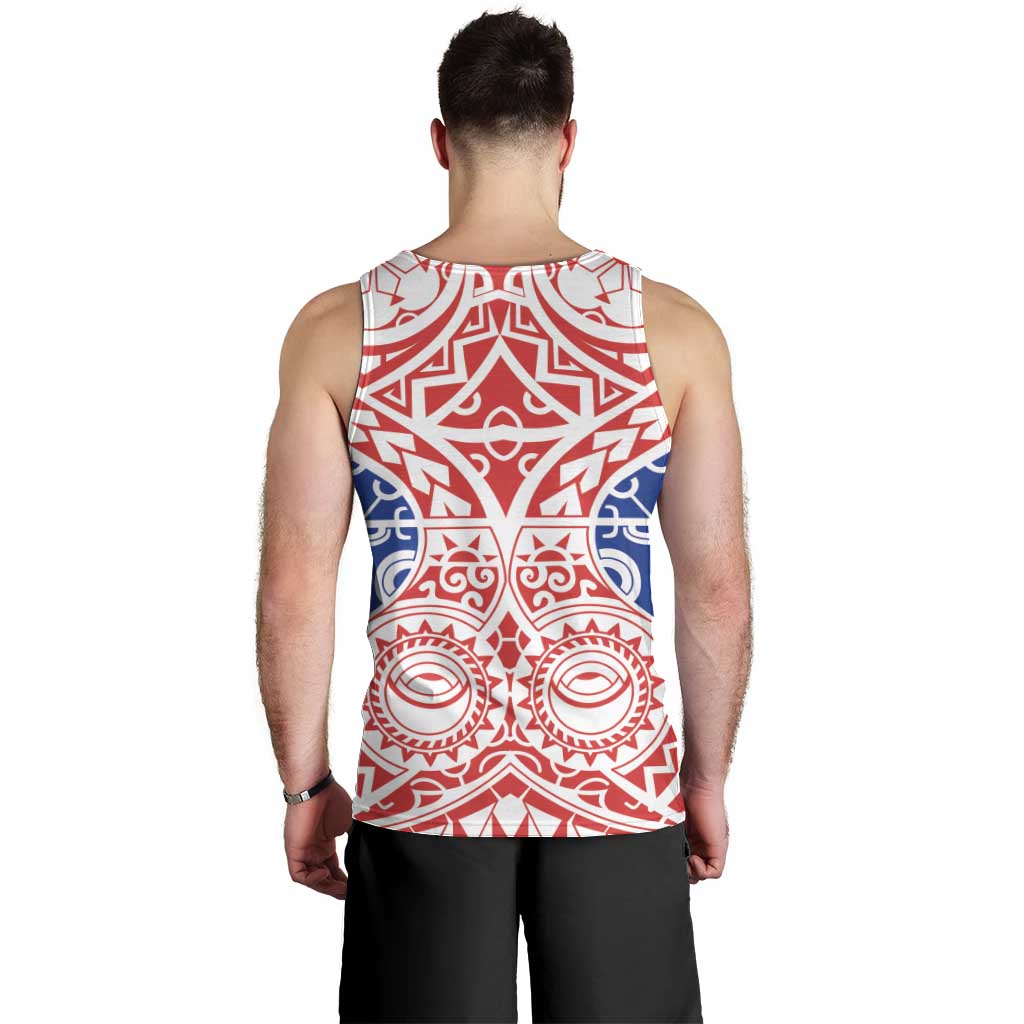 Austral Islands Men Tank Top Tuhaa Pae Penu Stars Necklace Red LT14 - Polynesian Pride