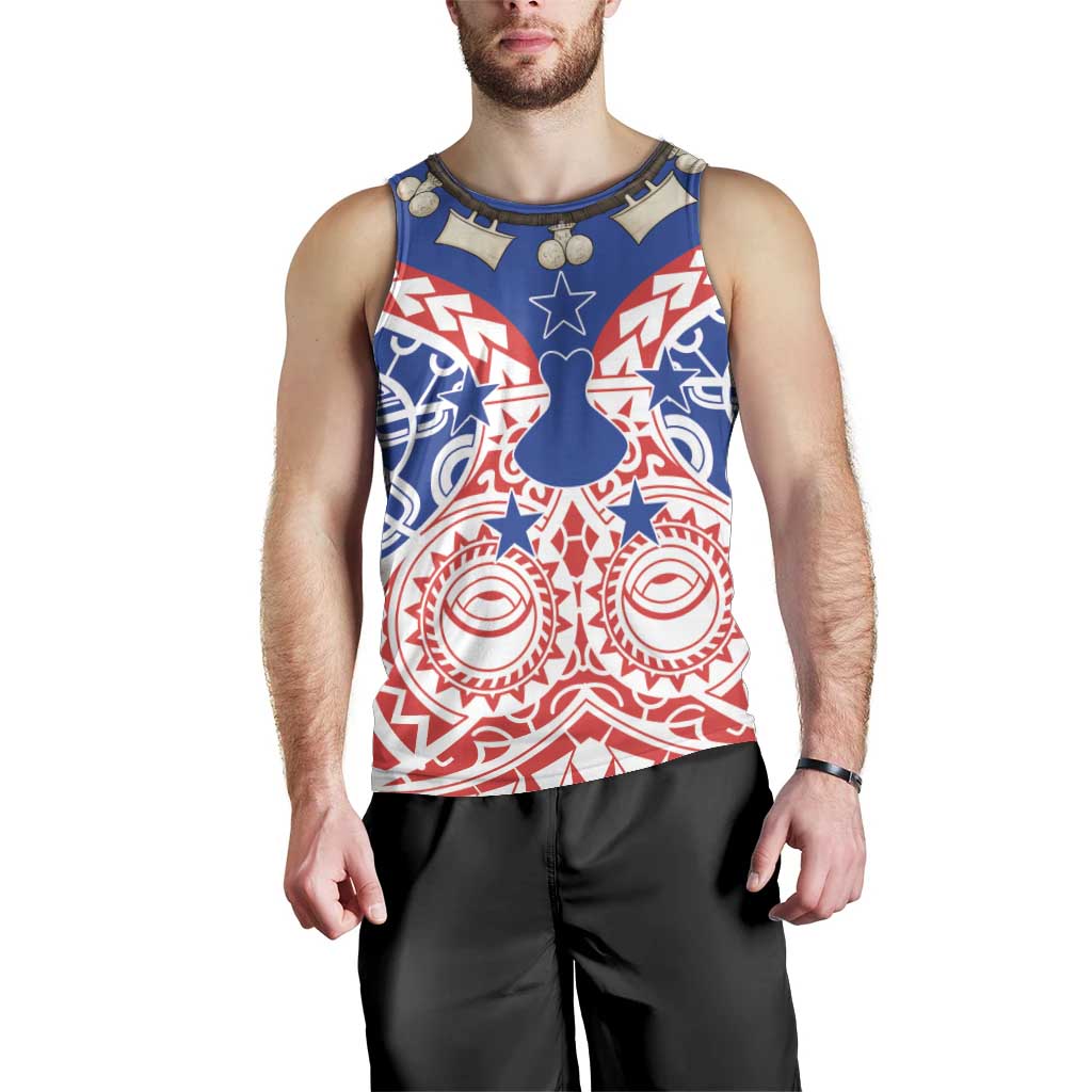 Austral Islands Men Tank Top Tuhaa Pae Penu Stars Necklace Red LT14 - Polynesian Pride