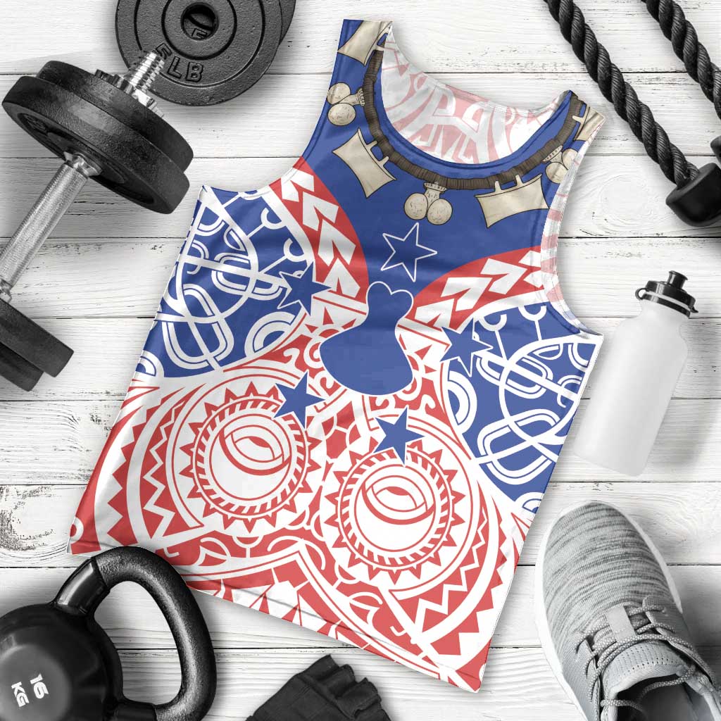 Austral Islands Men Tank Top Tuhaa Pae Penu Stars Necklace Red LT14 - Polynesian Pride