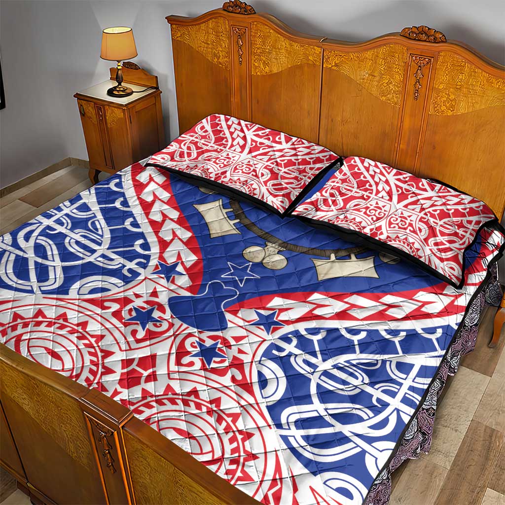 Austral Islands Quilt Bed Set Tuhaa Pae Penu Stars Necklace Red LT14 - Polynesian Pride