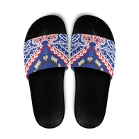 Austral Islands Slide Sandals Tuhaa Pae Penu Stars Necklace Red LT14 Red - Polynesian Pride