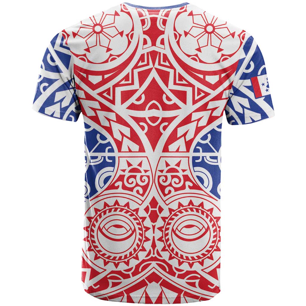 Austral Islands T Shirt Tuhaa Pae Penu Stars Necklace Red LT14 - Polynesian Pride