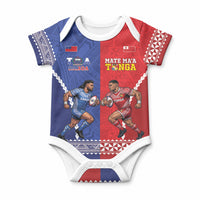 Toa Samoa Mate Ma'a Tonga Rugby Together Custom Baby Onesie LT14 Multicolor - Polynesian Pride