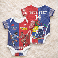 Toa Samoa Mate Ma'a Tonga Rugby Together Custom Baby Onesie LT14 - Polynesian Pride