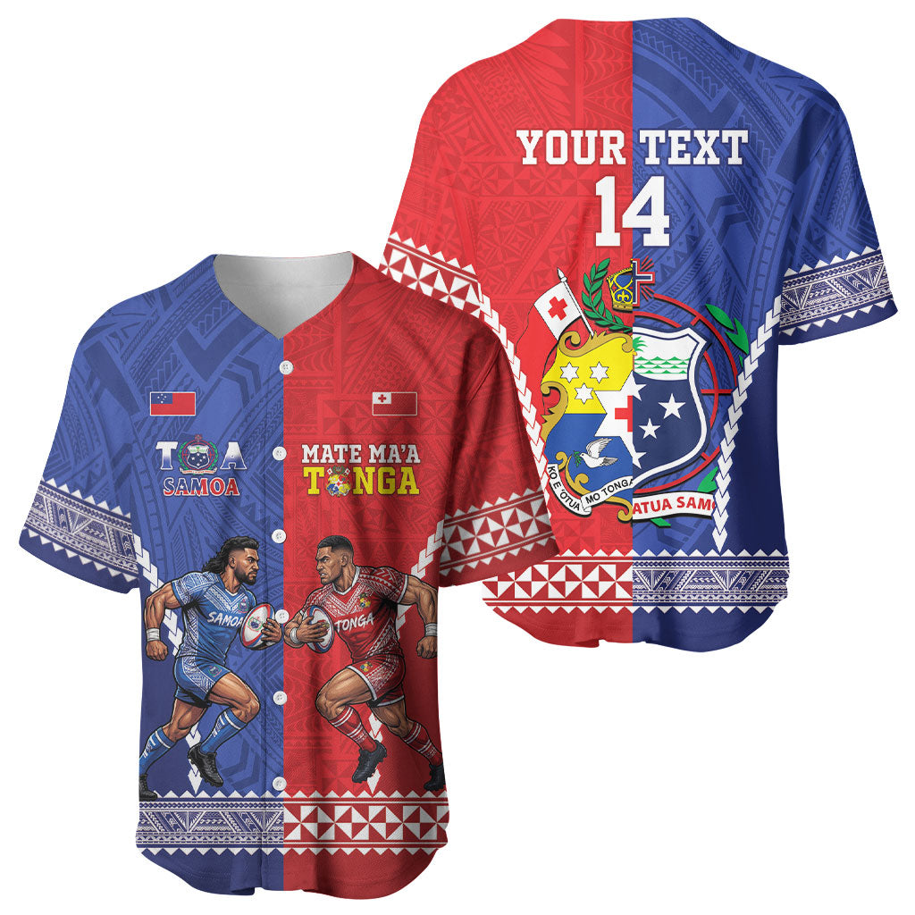 Toa Samoa Mate Ma'a Tonga Rugby Together Custom Baseball Jersey LT14 - Polynesian Pride