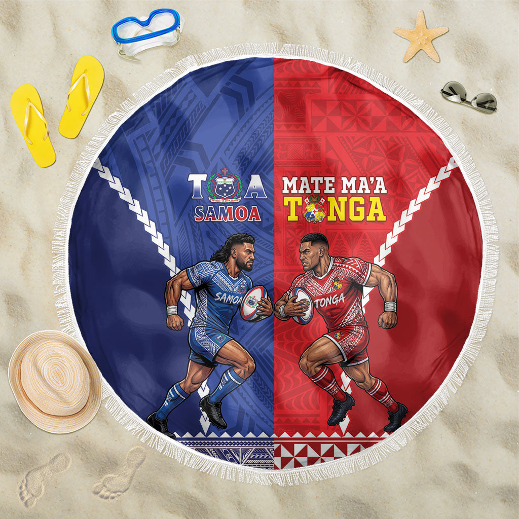 Toa Samoa Mate Ma'a Tonga Rugby Together Beach Blanket LT14 One Size 150cm Multicolor - Polynesian Pride