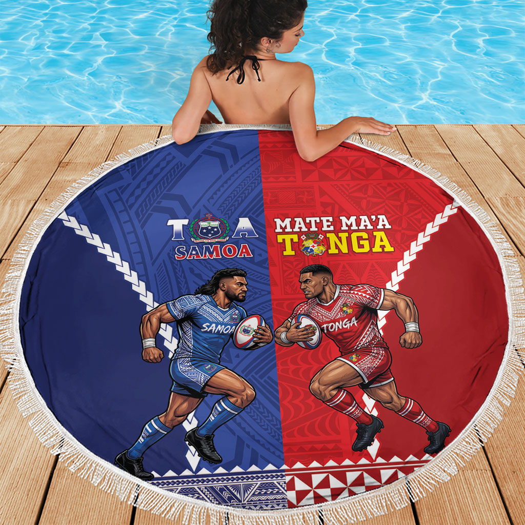Toa Samoa Mate Ma'a Tonga Rugby Together Beach Blanket LT14 - Polynesian Pride