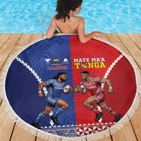 Toa Samoa Mate Ma'a Tonga Rugby Together Beach Blanket LT14 - Polynesian Pride