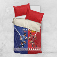 Toa Samoa Mate Ma'a Tonga Rugby Together Bedding Set LT14 US Twin 172cm x 218cm Multicolor - Polynesian Pride
