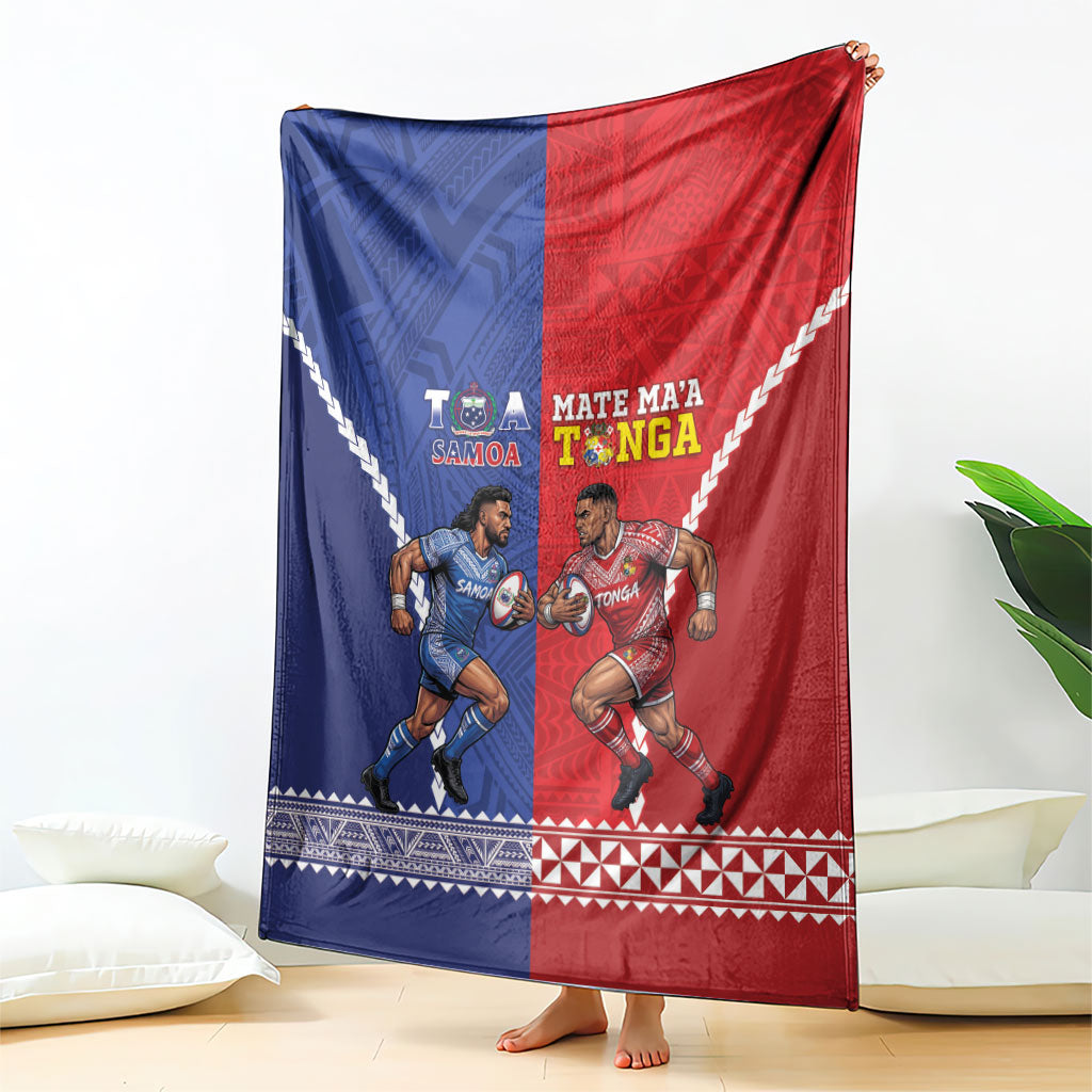 Toa Samoa Mate Ma'a Tonga Rugby Together Blanket LT14 - Polynesian Pride