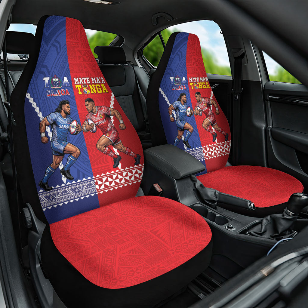 Toa Samoa Mate Ma'a Tonga Rugby Together Car Seat Cover LT14 One Size Multicolor - Polynesian Pride