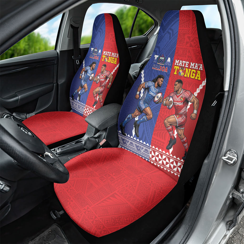 Toa Samoa Mate Ma'a Tonga Rugby Together Car Seat Cover LT14 - Polynesian Pride