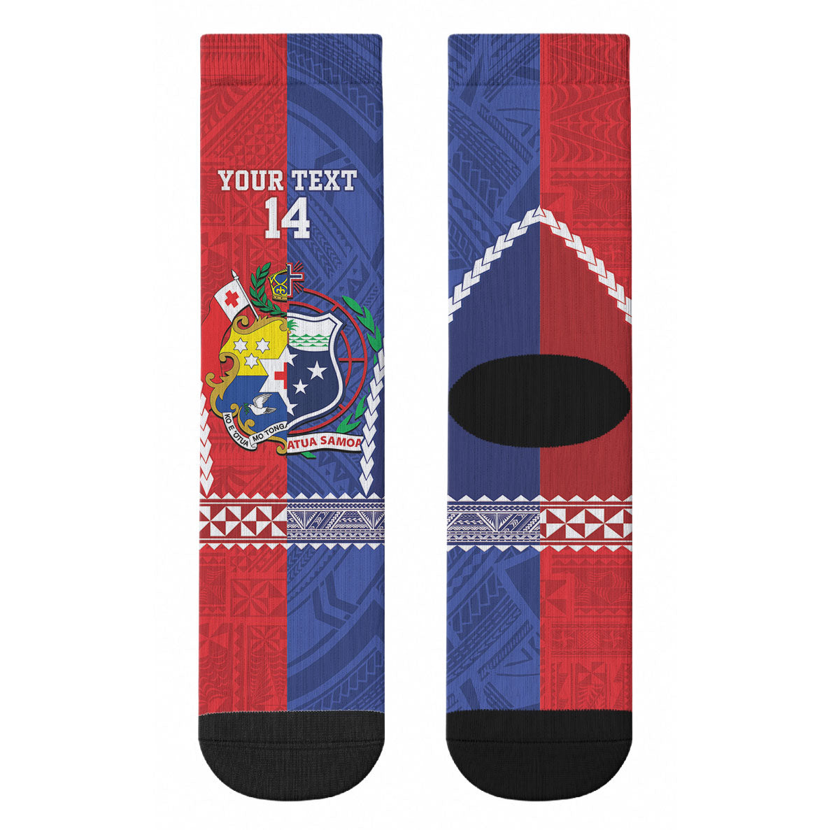 Toa Samoa Mate Ma'a Tonga Rugby Together Custom Crew Socks LT14 - Polynesian Pride