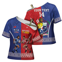 Toa Samoa Mate Ma'a Tonga Rugby Together Custom Cross Shoulder Shirt LT14 - Polynesian Pride