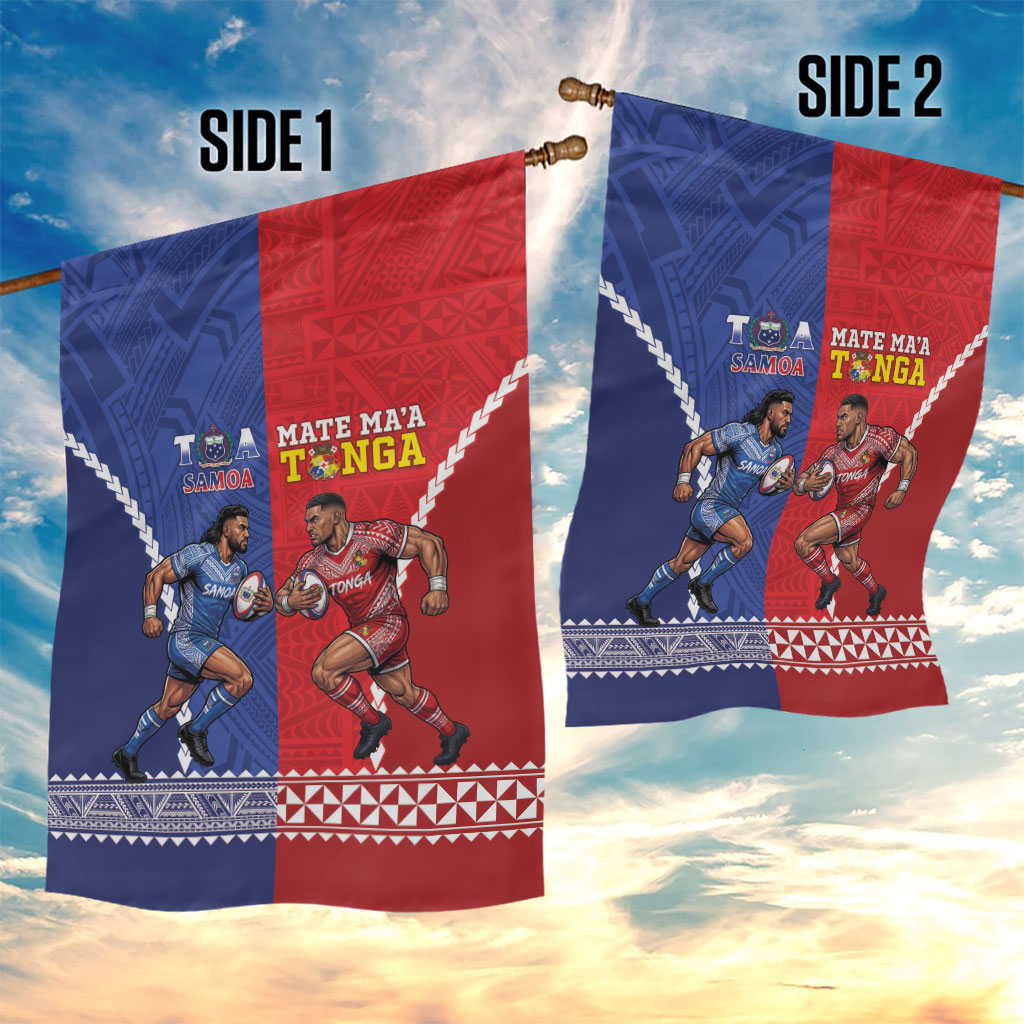 Toa Samoa Mate Ma'a Tonga Rugby Together Garden Flag LT14 - Polynesian Pride