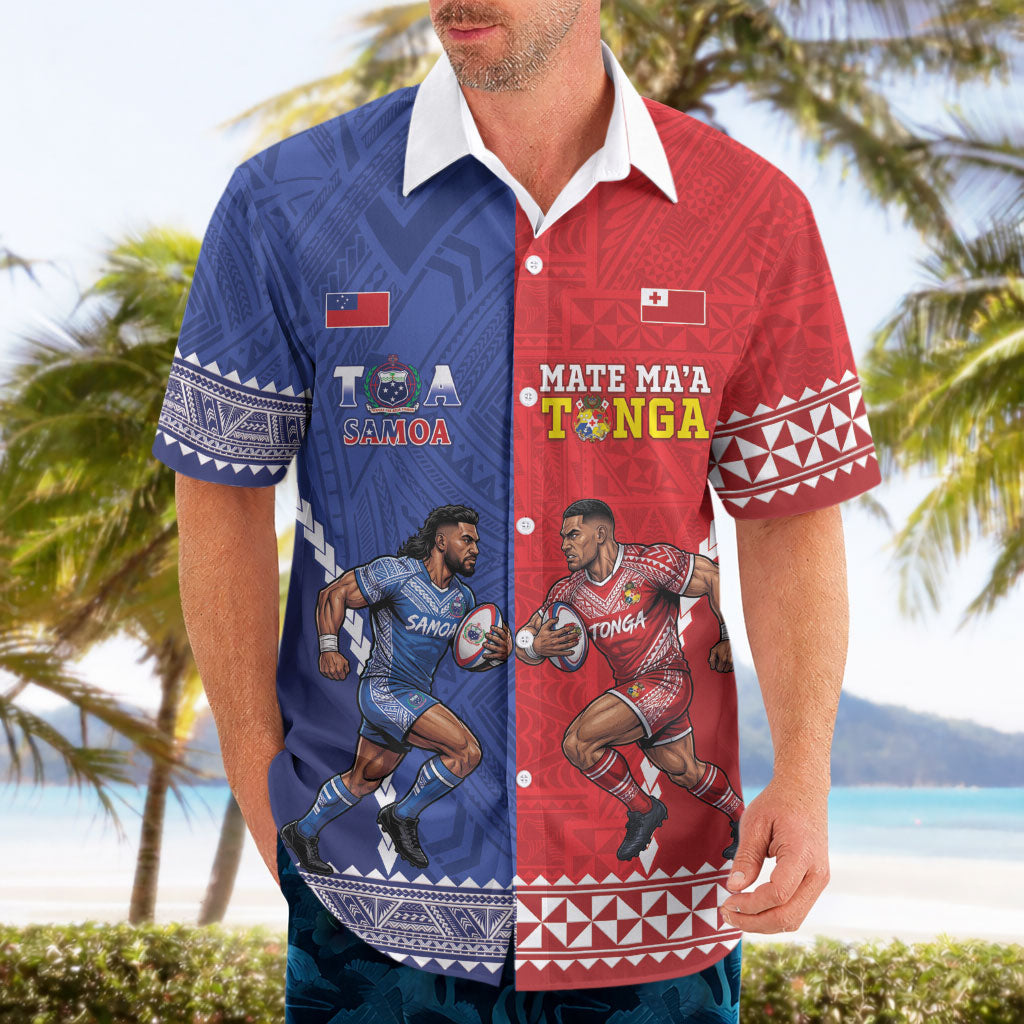 Toa Samoa Mate Ma'a Tonga Rugby Together Custom Hawaiian Shirt LT14 - Polynesian Pride