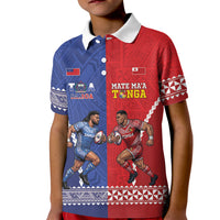 Toa Samoa Mate Ma'a Tonga Rugby Together Custom Kid Polo Shirt LT14 Kid Multicolor - Polynesian Pride