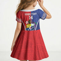 Toa Samoa Mate Ma'a Tonga Rugby Together Custom Kid Short Sleeve Dress LT14 - Polynesian Pride