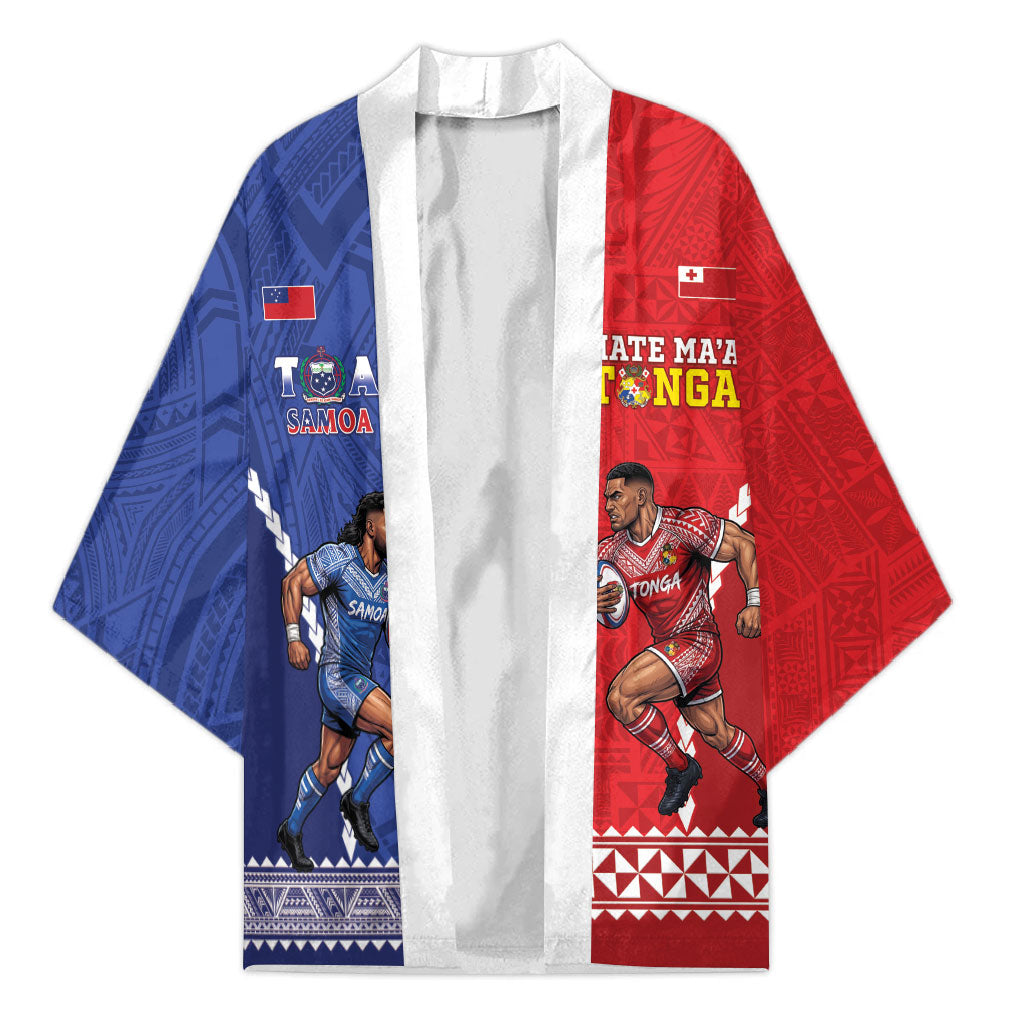 Toa Samoa Mate Ma'a Tonga Rugby Together Custom Kimono LT14 Unisex Multicolor - Polynesian Pride