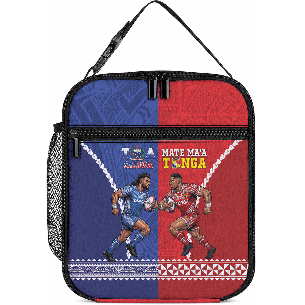 Toa Samoa Mate Ma'a Tonga Rugby Together Lunch Bag LT14 10.2 × 8.3 × 4.3 inch Multicolor - Polynesian Pride