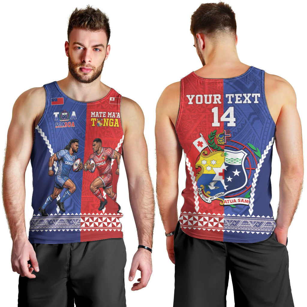 Toa Samoa Mate Ma'a Tonga Rugby Together Custom Men Tank Top LT14 - Polynesian Pride