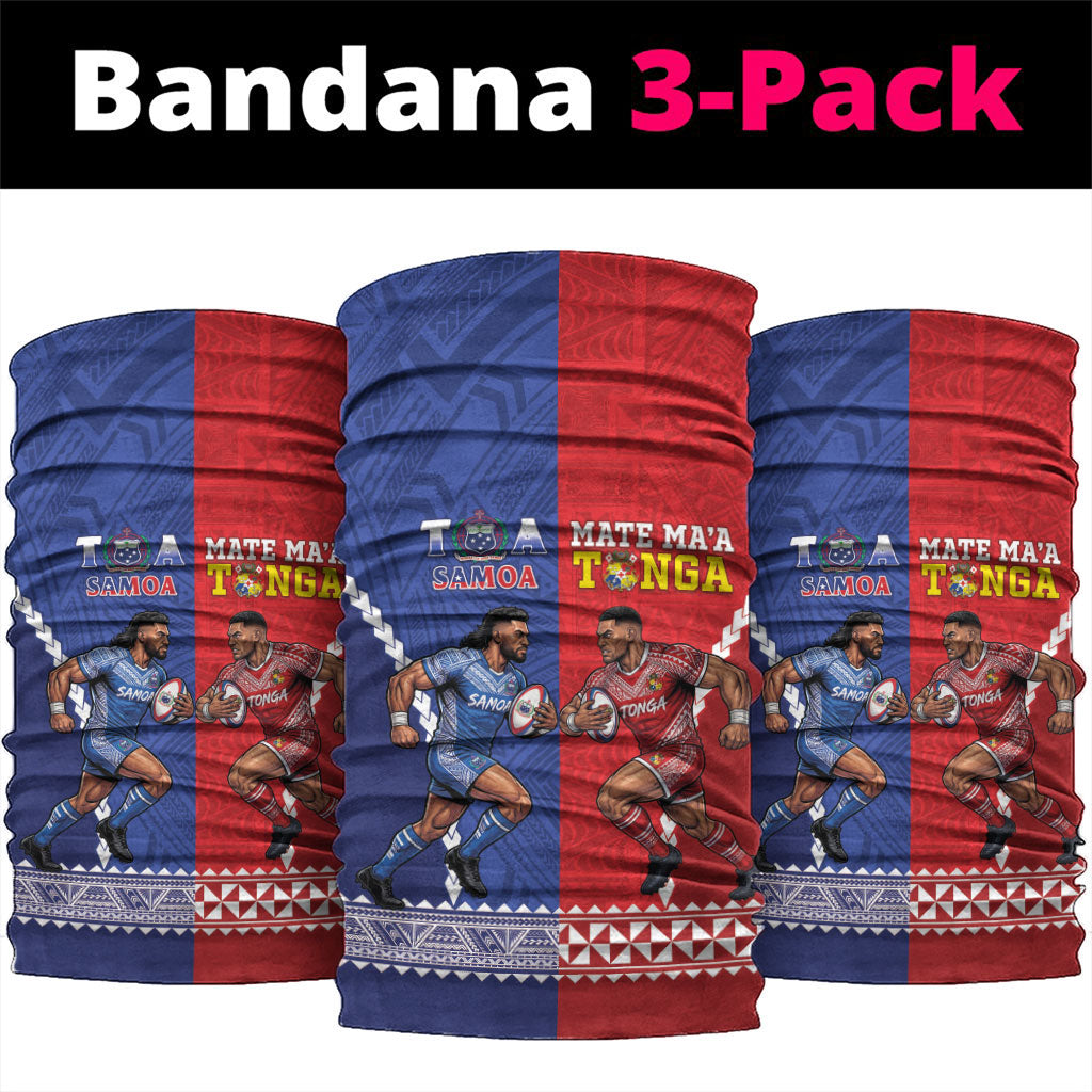 Toa Samoa Mate Ma'a Tonga Rugby Together Neck Gaiter LT14 package One Size: 25*50cm Multicolor - Polynesian Pride