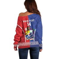 Toa Samoa Mate Ma'a Tonga Rugby Together Custom Off Shoulder Sweater LT14 - Polynesian Pride