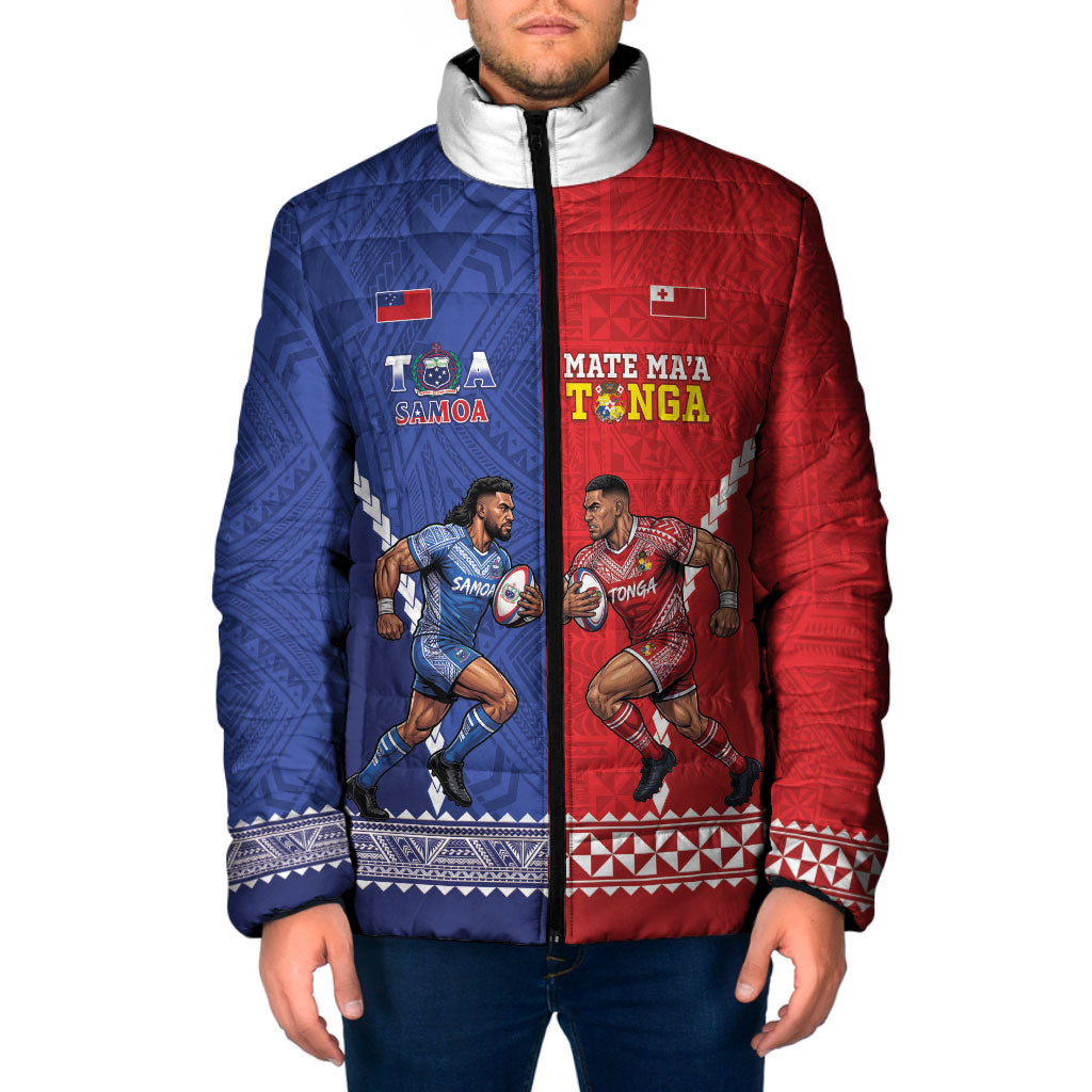 Toa Samoa Mate Ma'a Tonga Rugby Together Custom Padded Jacket LT14 Men Multicolor - Polynesian Pride