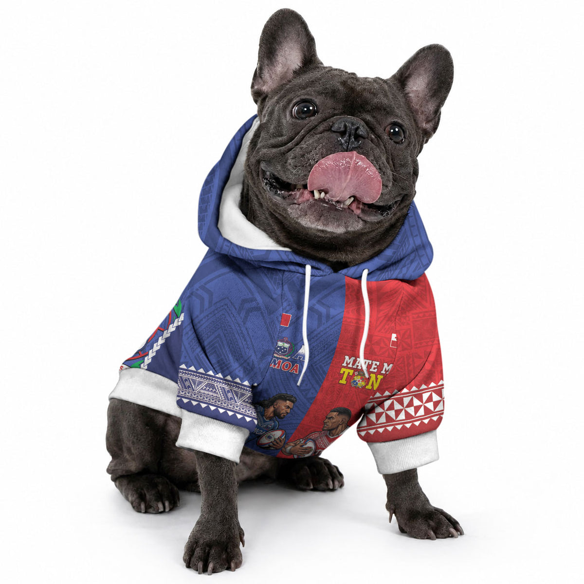 Toa Samoa Mate Ma'a Tonga Rugby Together Custom Pet Hoodie LT14 - Polynesian Pride