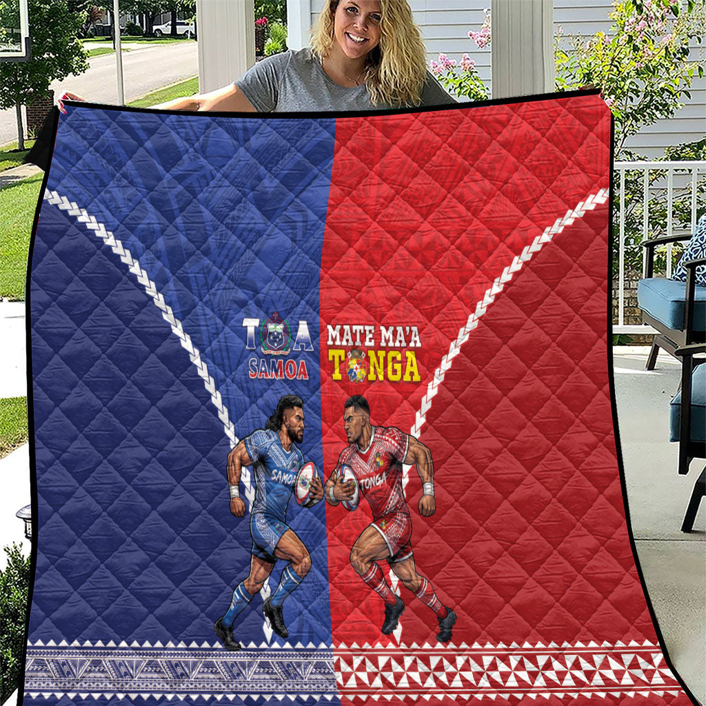 Toa Samoa Mate Ma'a Tonga Rugby Together Quilt LT14 Multicolor - Polynesian Pride