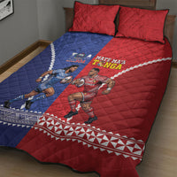 Toa Samoa Mate Ma'a Tonga Rugby Together Quilt Bed Set LT14 - Polynesian Pride