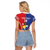Toa Samoa Mate Ma'a Tonga Rugby Together Custom Raglan Cropped T Shirt LT14 - Polynesian Pride